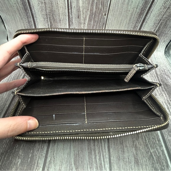 GUCCI Sherry Line GG Canvas & Leather Bow Detail Zip Long Wallet Beige Brown - Picture 11 of 15